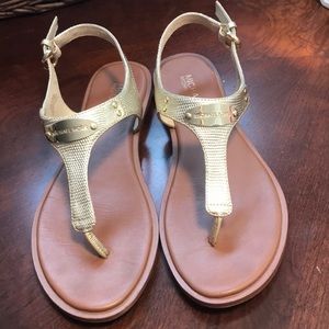 Michael Kors brown and Gold sandals